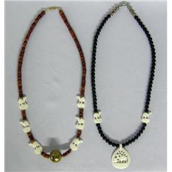 Pr Asian Bead Necklaces
