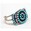 Image 1 : Zuni Silver Turquoise Cluster Bracelet