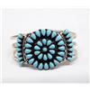 Image 2 : Zuni Silver Turquoise Cluster Bracelet