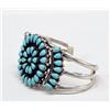 Image 3 : Zuni Silver Turquoise Cluster Bracelet