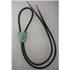 Image 1 : Zuni Bolo Tie Channel Silver Inlay w/Turquoise