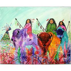 Original Acrylic Painting by Kills Thunder