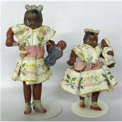 Antique Black Celluloid Dolls with Babies