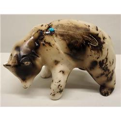 Vintage Navajo Horsehair Pottery Bear By P. Labac