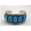 Image 1 : Navajo Silver Turquoise Bracelet by Touchine