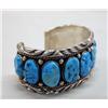 Image 2 : Navajo Silver Turquoise Bracelet by Touchine