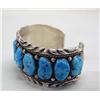 Image 3 : Navajo Silver Turquoise Bracelet by Touchine
