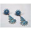 Image 2 : Zuni Petit Point Turquoise Earrings by Waatsa