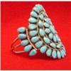 Image 2 : Navajo Pawn Turquoise Cluster Bracelet Hallmarked