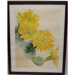 Framed Georgia O'Keeffe Print Yellow Cactus