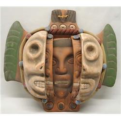Meso-America Transformation Pottery Mask Replica