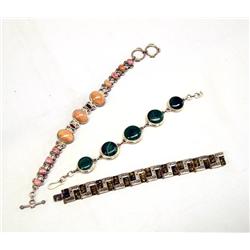 3 Fashion Bracelets With Semi-Precious Stones