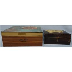 2 Antique Wooden Boxes