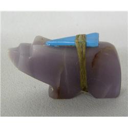 Zuni Purple Quartz Bear Fetish by Gabriel Quam