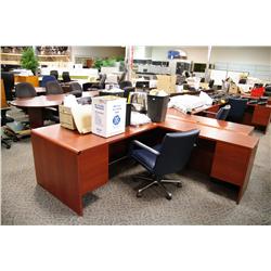 CHERRY RIGHT HAND EXECUTIVE L-SHAPED DESK