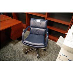 BLUE LEATHER KEILHAUER EXECUTIVE CHAIR