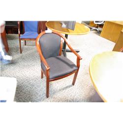 BLACK MAHOGANY FRAMED CLIENT CHAIR STYLE 2