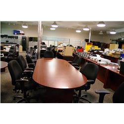 MAHOGANY 10FT RACE TRACK BOARDROOM TABLE