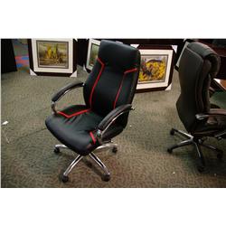 BLACK CHROME FRAMED EXECUTIVE HIGHBACK SOFA CHAIR