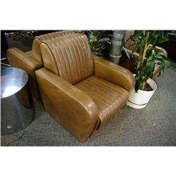 BROWN LEATHER LOUNGE CHAIR