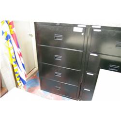 BLACK 4 DRAWER FIRE PROOF LATERAL FILE CABINET