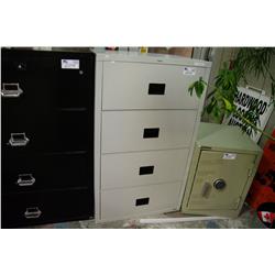 GREY 4 DRAWER FIRE PROOF LATERAL FILE CABINET