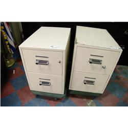 BEIGE 2 DRAWER FIRE PROOF VERTICAL FILE CABINET