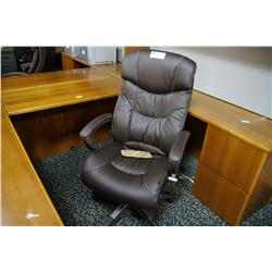 BROWN OVERSTUFFED HIGHBACK EXECUTIVE CHAIR 6338