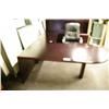 Image 1 : MOHAGANY P-TOP EXECUTIVE DESK WITH HUTCH