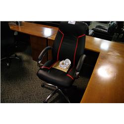 BLACK CHROME FRAMED EXECUTIVE HIGHBACK SOFA CHAIR