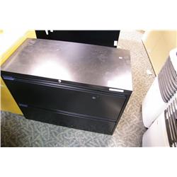 BLACK 2 DRAWER LATERAL FILE CABINET