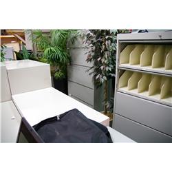 GREY 5 DRAWER LATERAL FILE CABINET