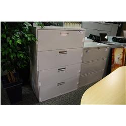 GREY 4 DRAWER LATERAL FILE CABINET