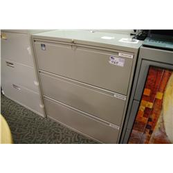 GREY 3 DRAWER LATERAL FILE CABINET