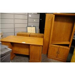 TEAK 5 PIECE EXECUTIVE OFFICE SUITE