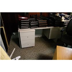 GREY DOUBLE PEDESTAL DESK