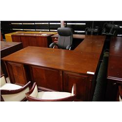 CHERRY U-SHAPED TRADITIONAL OFFICE SUITE WITH