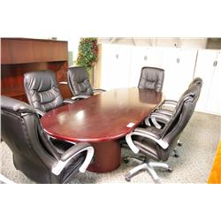 MAHOGANY 8' BOARDROOM TABLE