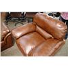 Image 3 : BROWN LEATHER 3 PC. SOFA SET