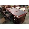 Image 1 : BLACK LEATHER INLAY TRADITIONAL EXECUTIVE DESK