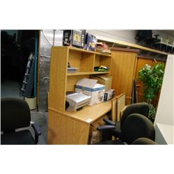 DESK -  HUTCH AND MISC. CONTENTS