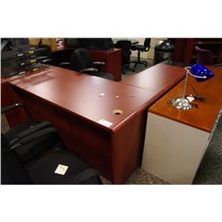 MAHOGANY L-SHAPED DESK