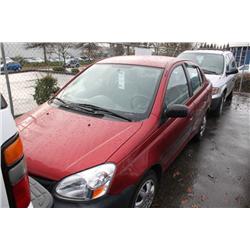 2004 RED TOYOTA ECHO 4DR SEDAN