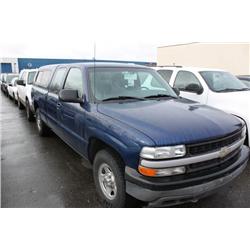 2000 BLUE CHEVROLET SILVERADO 1500 EXTENDED CAB