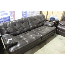 BROWN LEATHER COUCH & LOVE SEAT SET