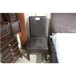 BROWN LEATHER OCCASIONAL CHAIR