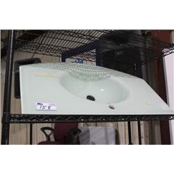 FROSTED GLASS SINK COUNTER TOP