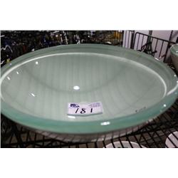 WHITE FROSTED GLASS ABOVE COUNTER BOWL SINK