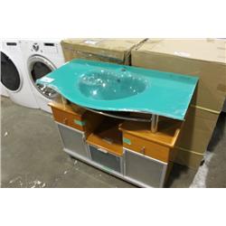 BIRCH & METAL BATHROOM VANITY SET WD-065