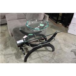 MODERN ESPRESSO & GLASS BATHROOM VANITY SET